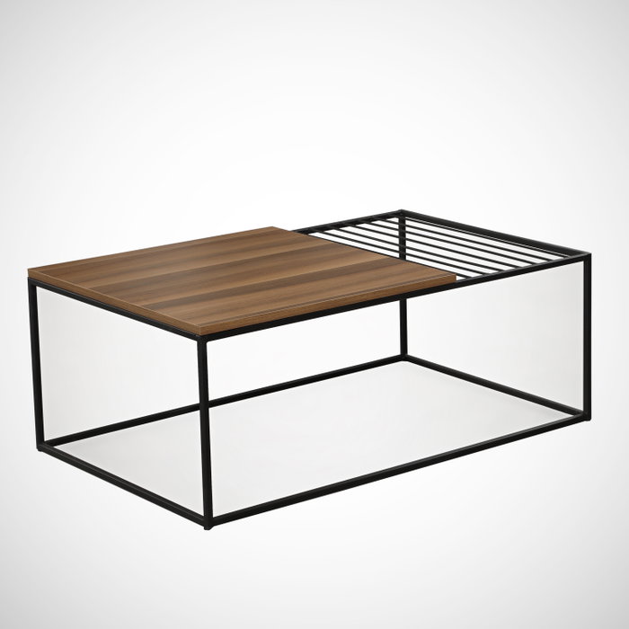 Hanah Home Mesa de Centro Industrial Nogal